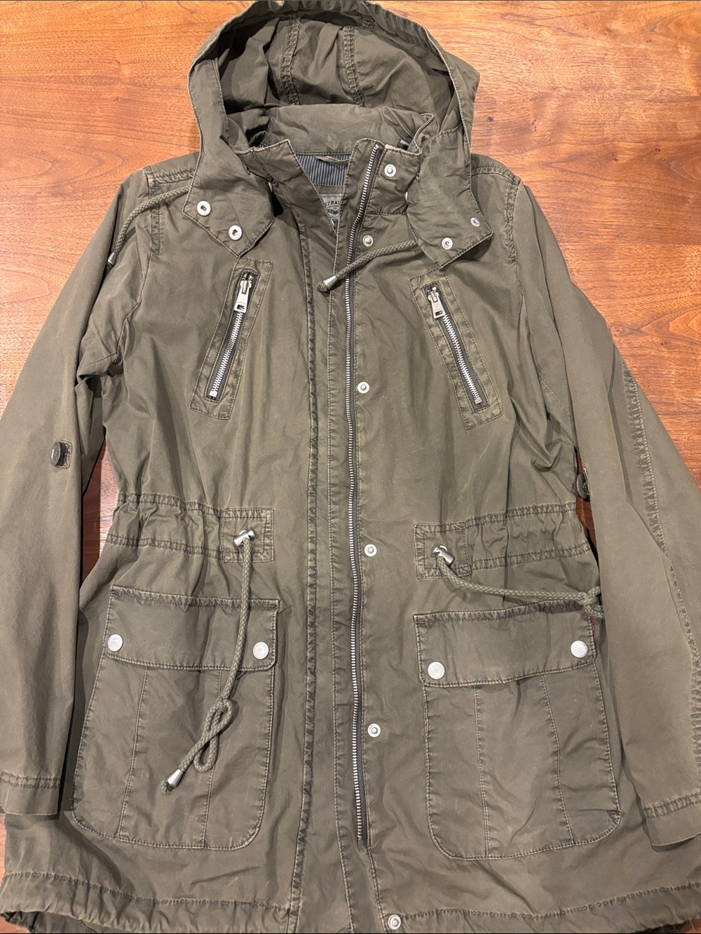 Levi Strauss Olive Hooded Anorak Jacket - Women. Size Medium